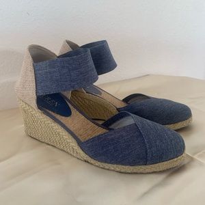 Ralph Lauren Denim Elastic Wedge SIZE 7